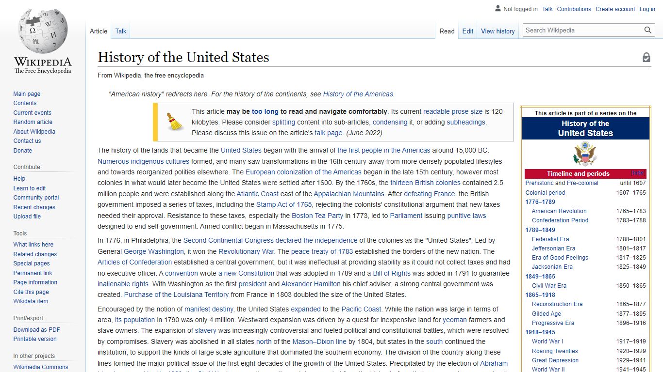 History of the United States - Wikipedia